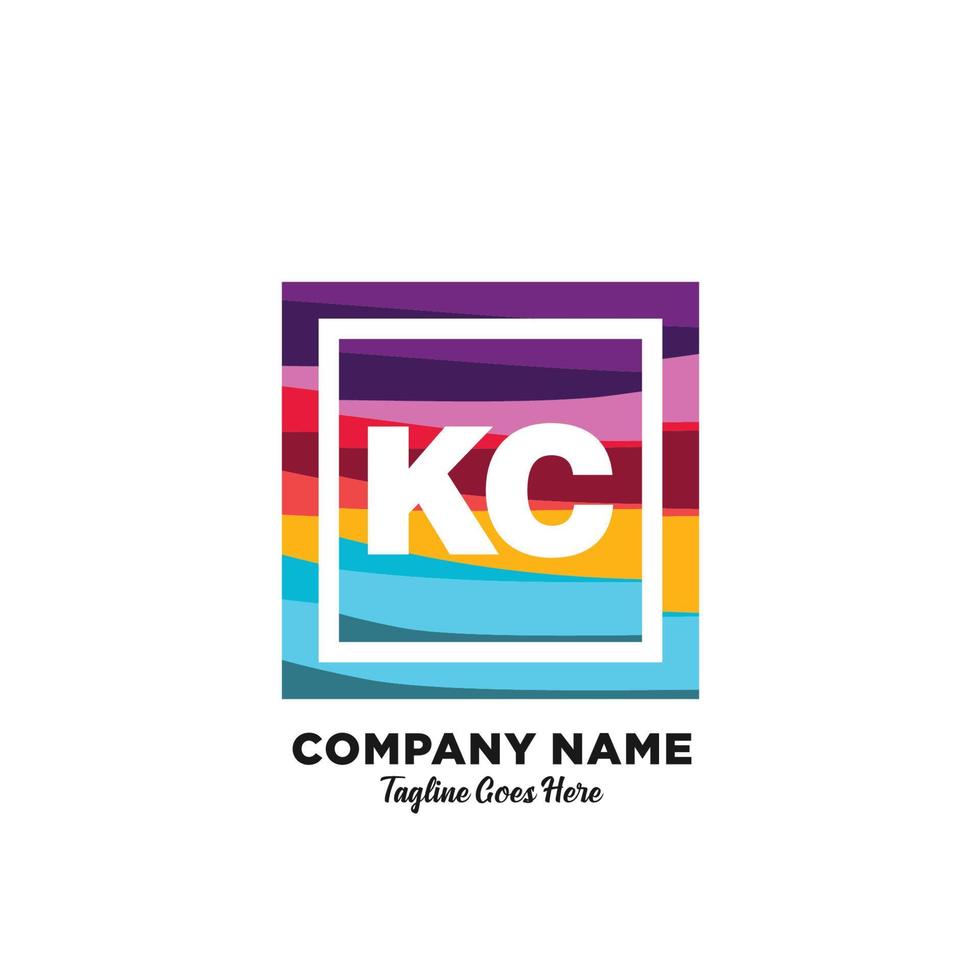 kc iniziale logo con colorato modello vettore