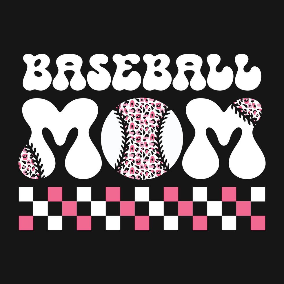 baseball mamma leopardo maglietta design vettore