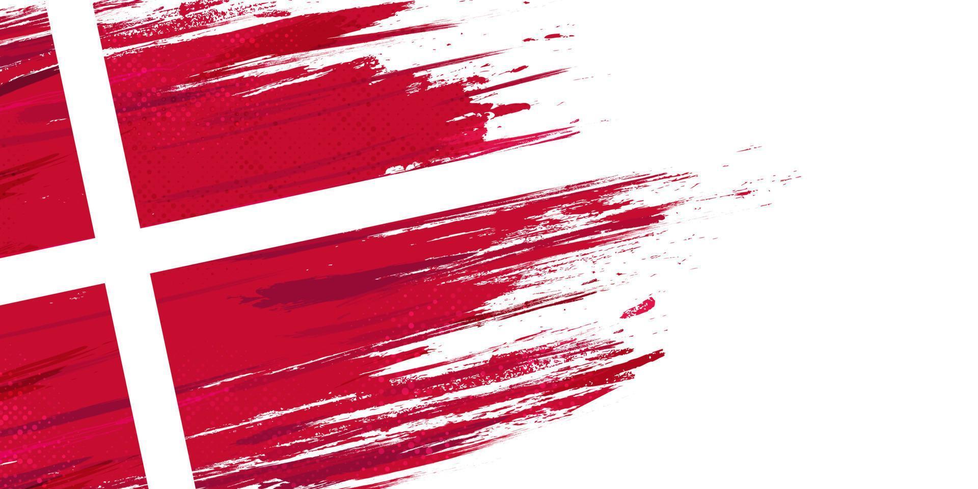 bandiera di Danimarca con spazzola stile e mezzitoni effetto. danese bandiera sfondo con grunge concetto vettore