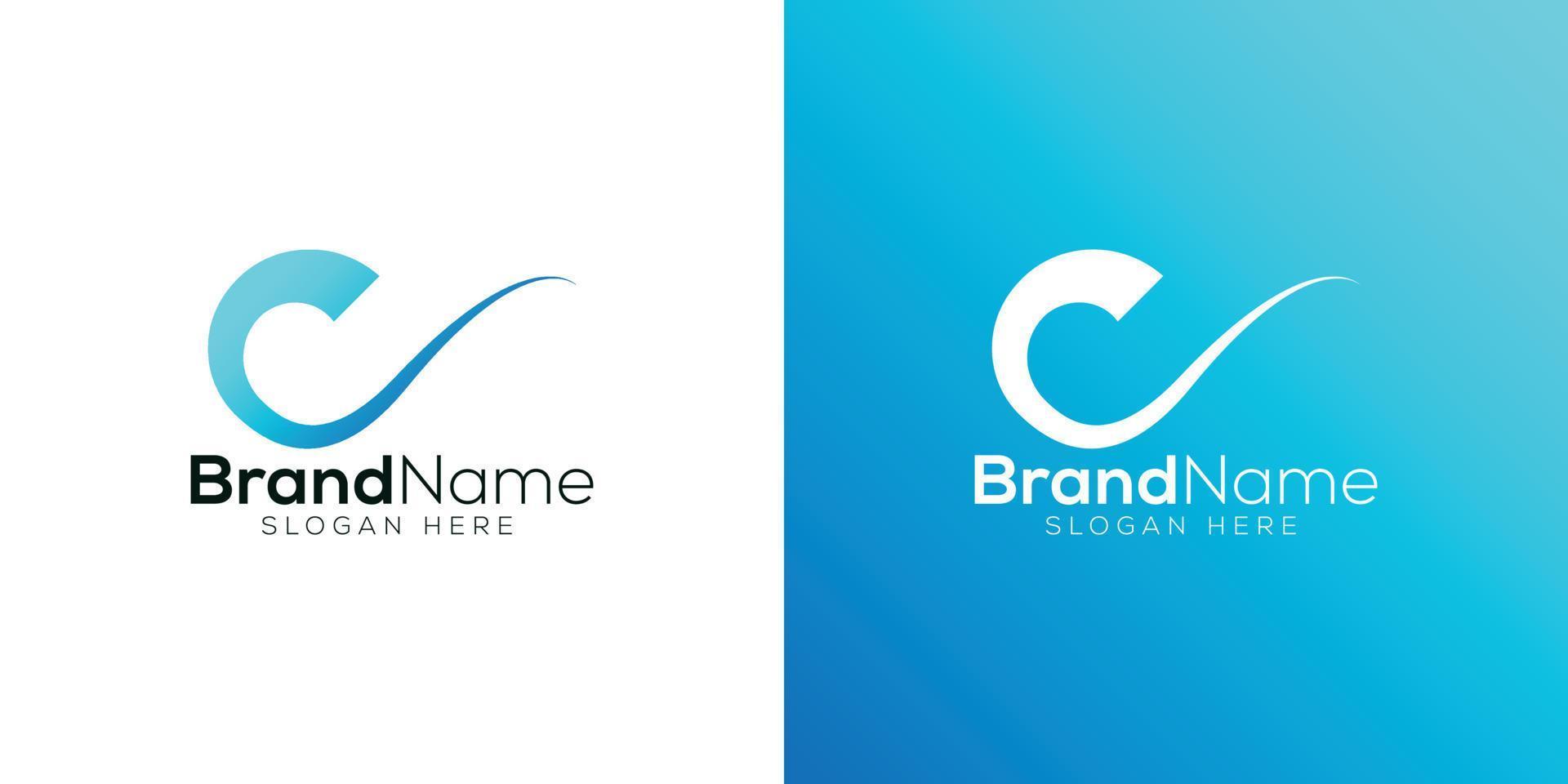 blu oceano onda logo design modello vettore