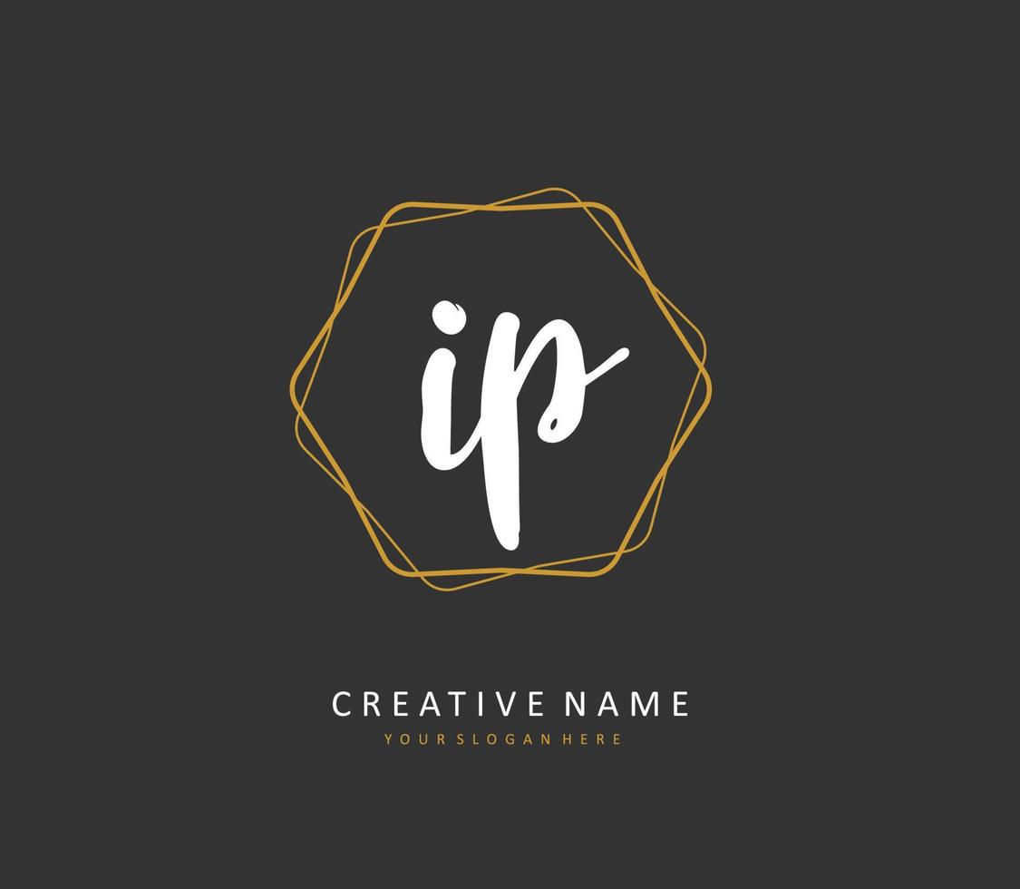 ip iniziale lettera grafia e firma logo. un' concetto grafia iniziale logo con modello elemento. vettore