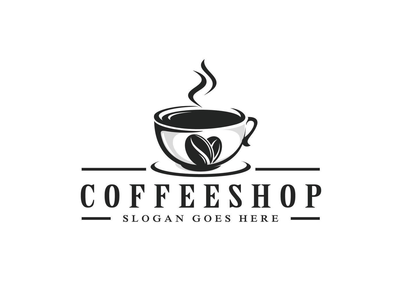 caffè negozio logo design illustrazione vettore