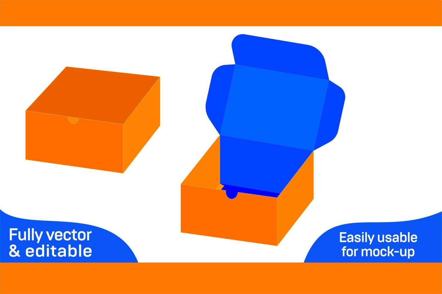 ondulato cartone torta scatola Dieline modello e 3d scatola 3d scatola vettore