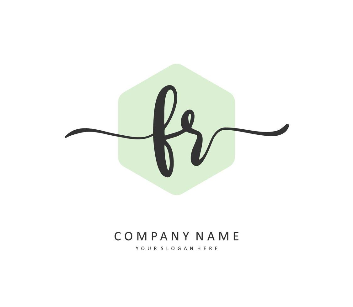 fr iniziale lettera grafia e firma logo. un' concetto grafia iniziale logo con modello elemento. vettore