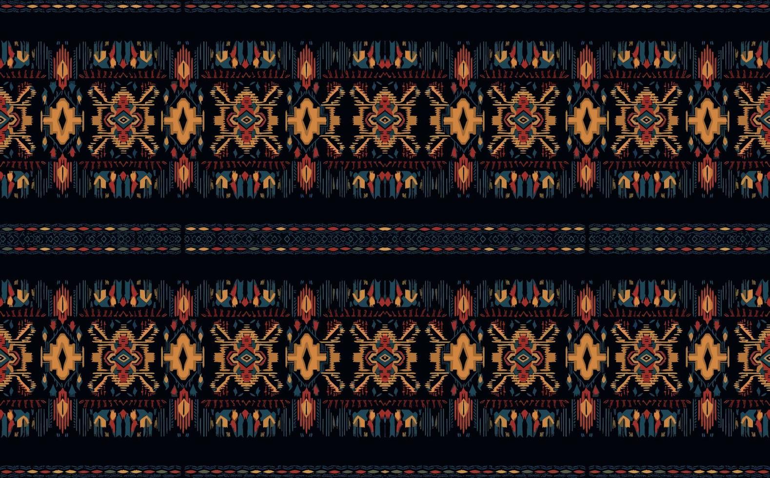 etnico astratto ikat modello. senza soluzione di continuità modello nel tribale, popolare ricamo, messicano stile. azteco geometrico arte ornamento print.design per tappeto, sfondo, vestiario, avvolgere, tessuto, coperchio, tessile vettore