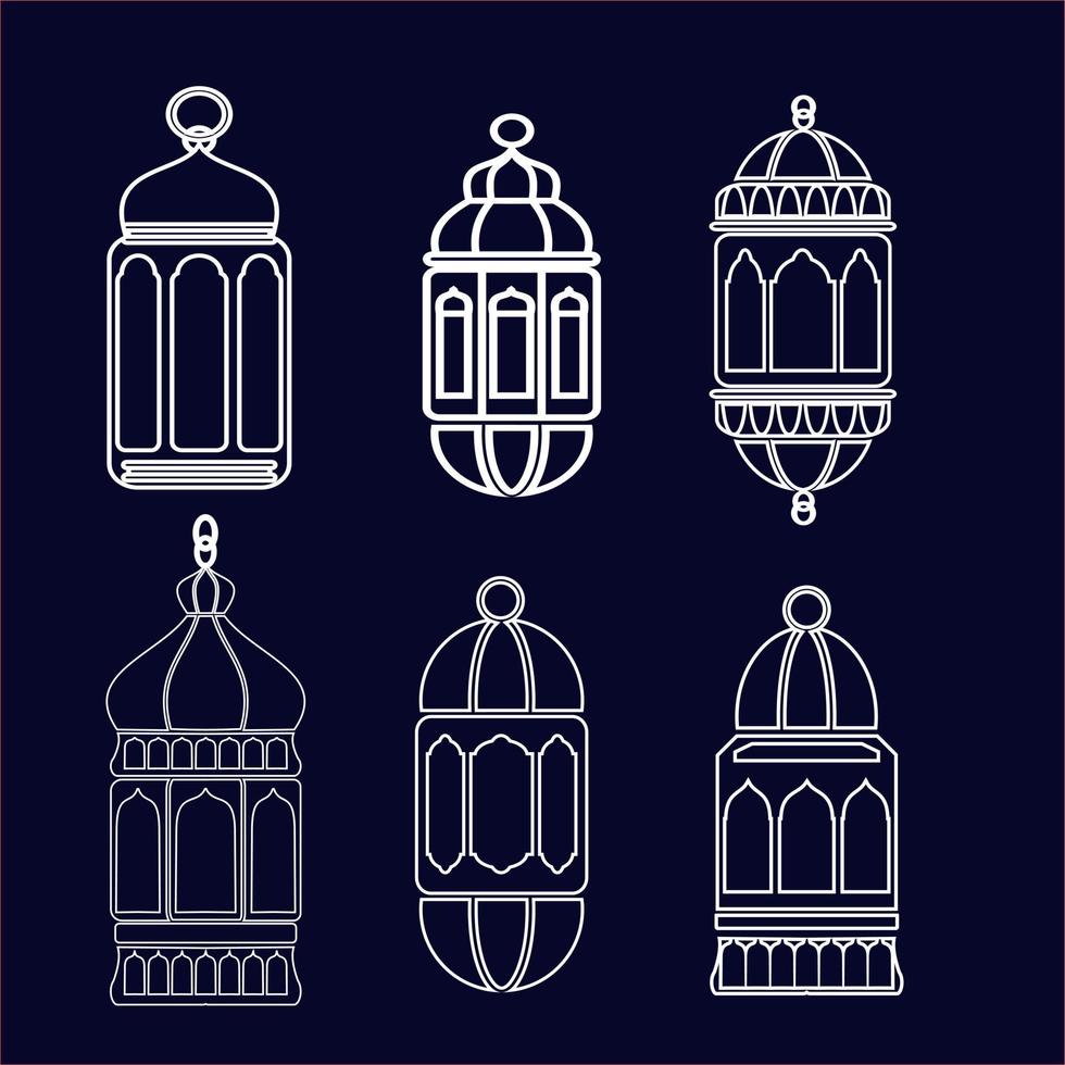 Ramadhan ied lanterna icona logo vettore