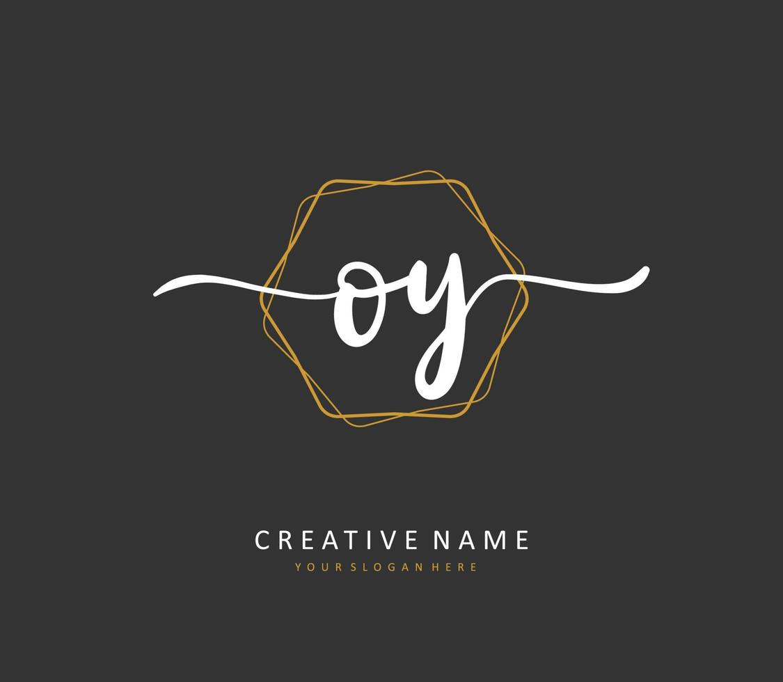 oy iniziale lettera grafia e firma logo. un' concetto grafia iniziale logo con modello elemento. vettore