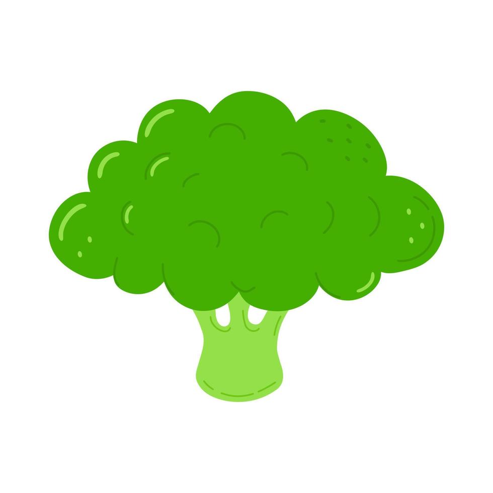 carino divertente broccoli icona. vettore mano disegnato cartone animato kawaii personaggio illustrazione icona. isolato su bianca sfondo. broccoli concetto