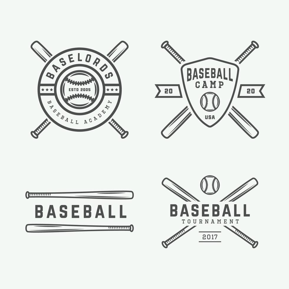 Vintage ▾ baseball loghi, emblemi, badge e design elementi. vettore illustrazione. monocromatico grafico arte.