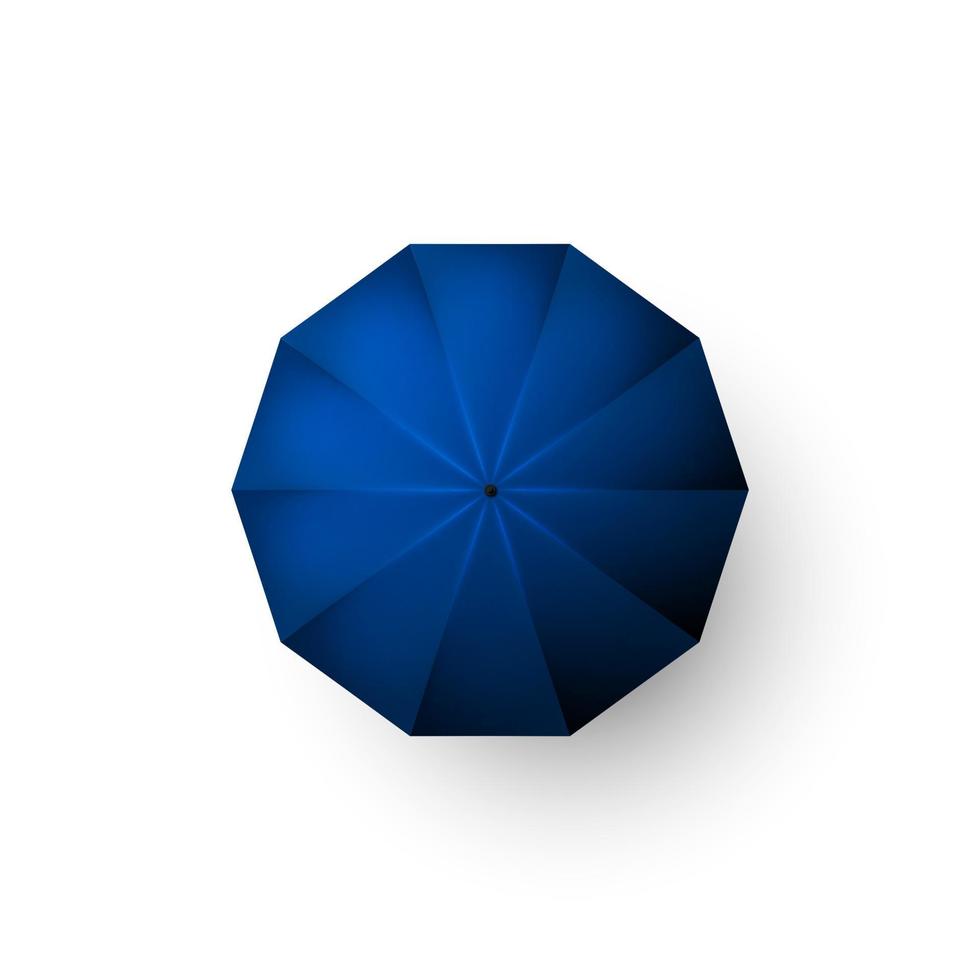 blu ombrello. superiore Visualizza di Aperto parasole. vettore illustrazione isolato su bianca sfondo