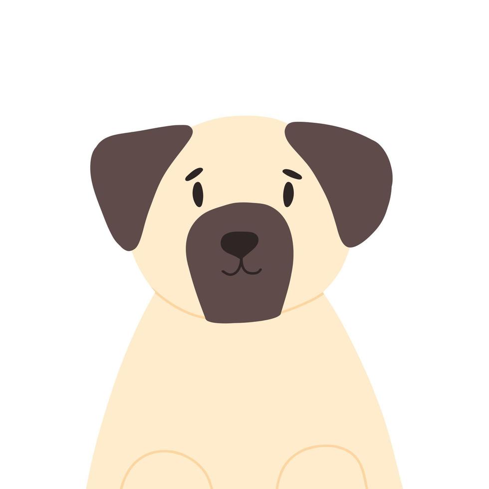 carino carlino cane nel piatto stile. vettore illustrazione isolato su bianca sfondo. animale domestico cane o cucciolo. pedigree cane.