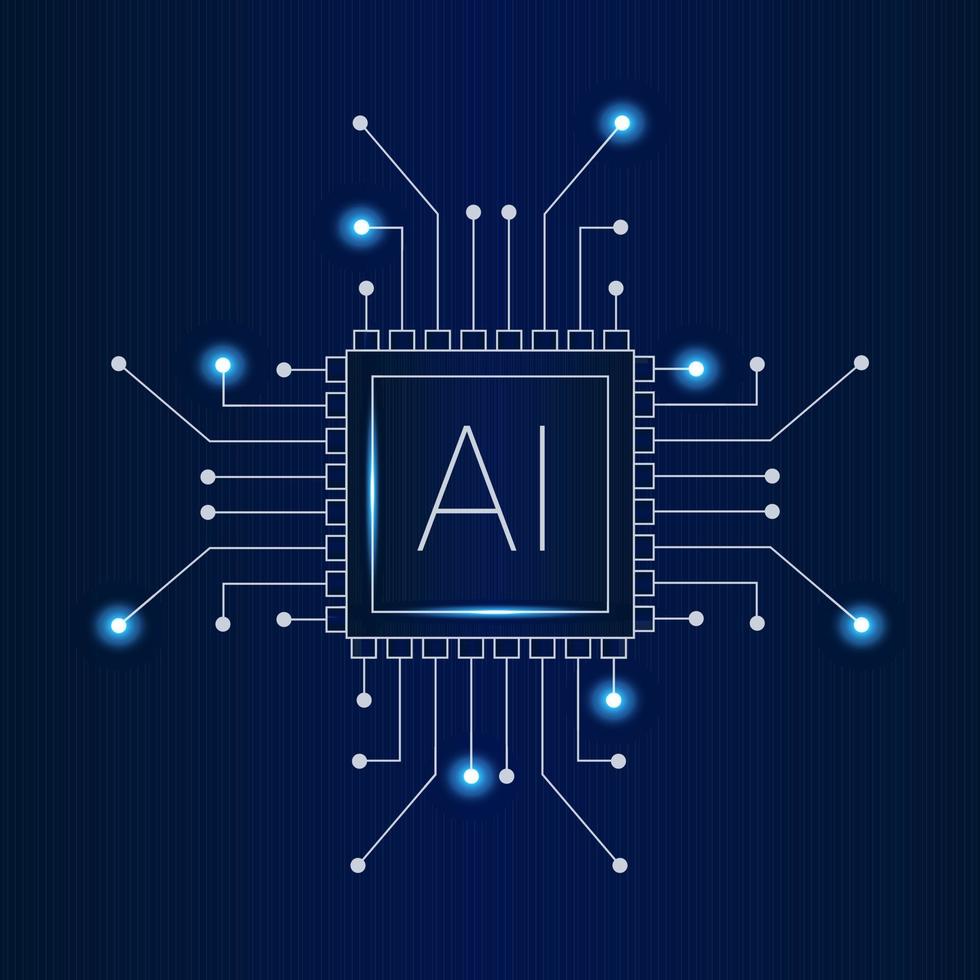 microchip artificiale intelligenza moderno tecnologia macchina apprendimento vettore