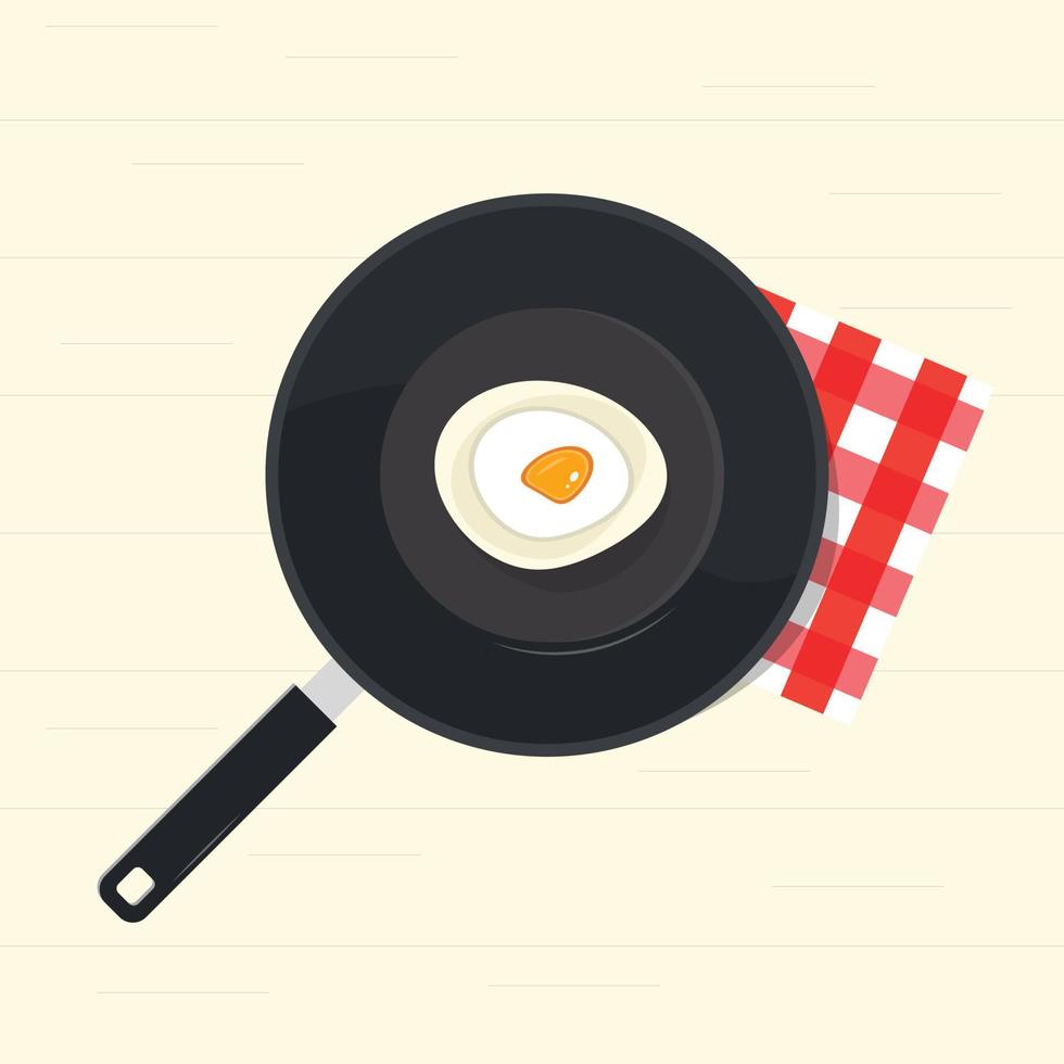 un' padella con un uovo su esso vettore illustrazione