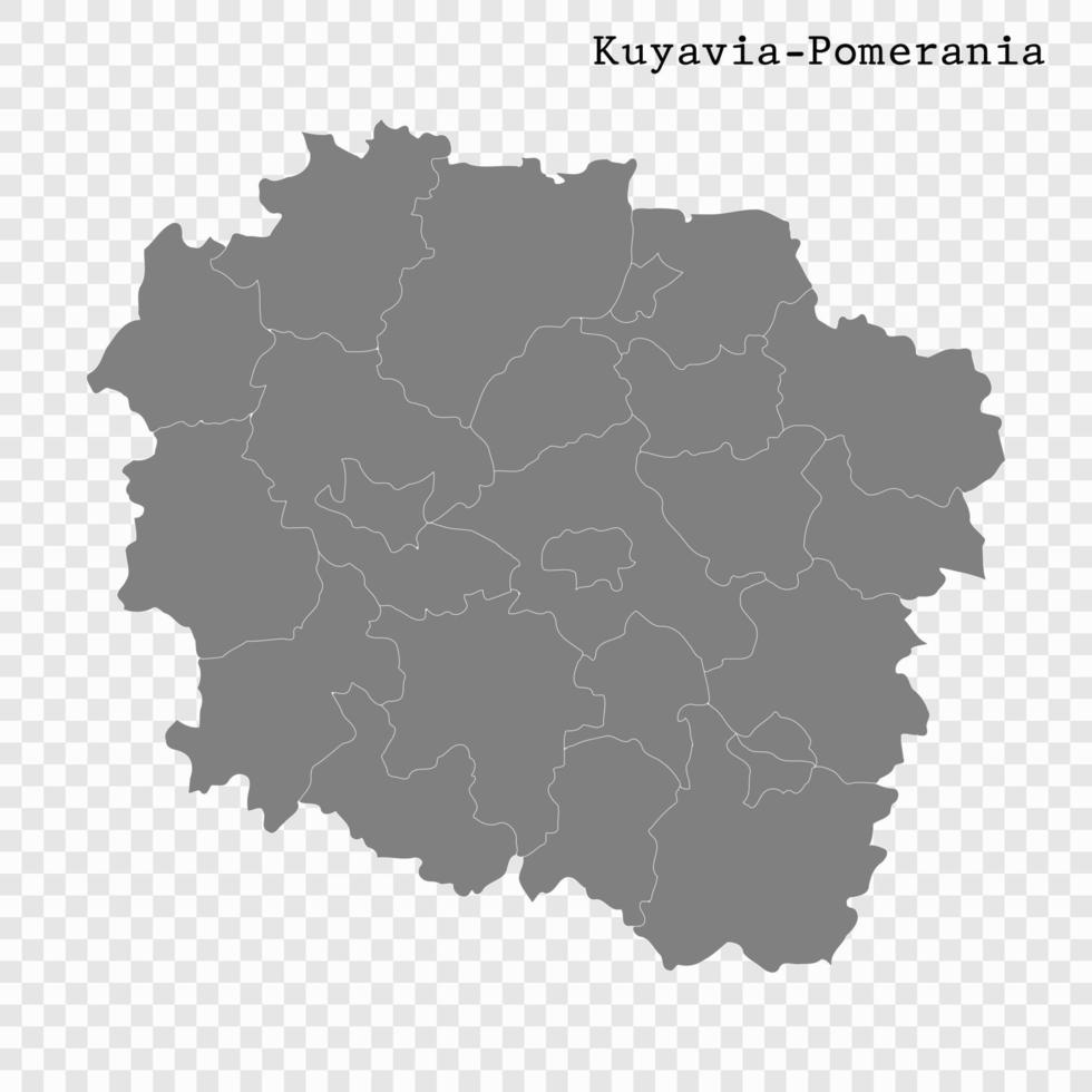 alto qualità carta geografica di voivodato di Polonia vettore