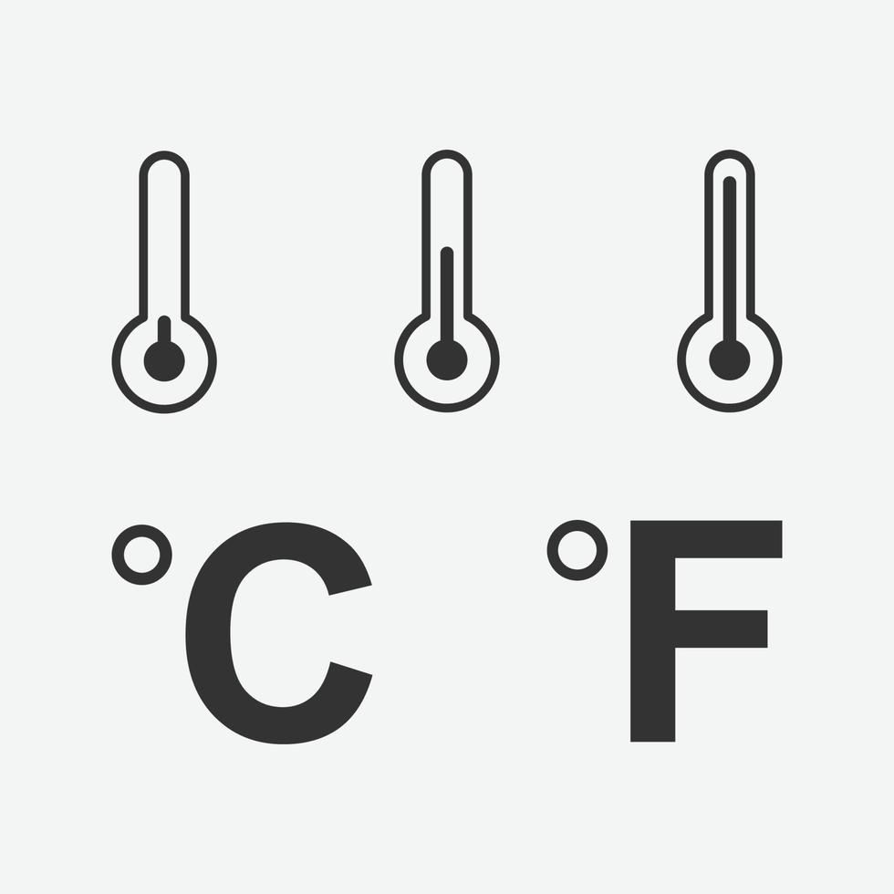 set di icone di simbolo del termometro. illustrazione vettoriale di icone meteo per grafica, sito Web e design mobile.