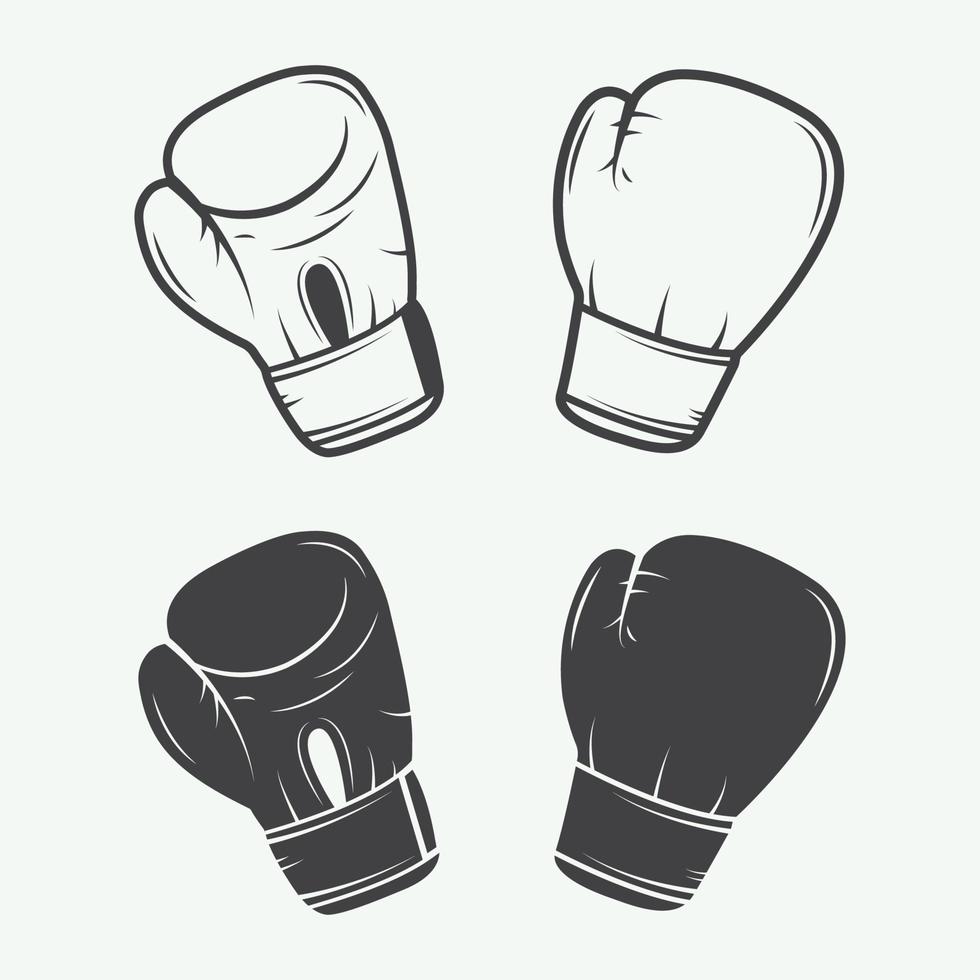 boxe guanti nel Vintage ▾ stile. vettore illustrazione