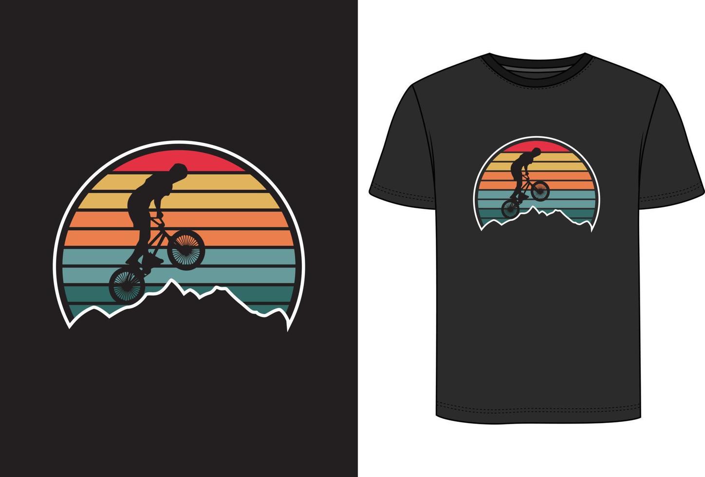 design della maglietta della bicicletta vettore