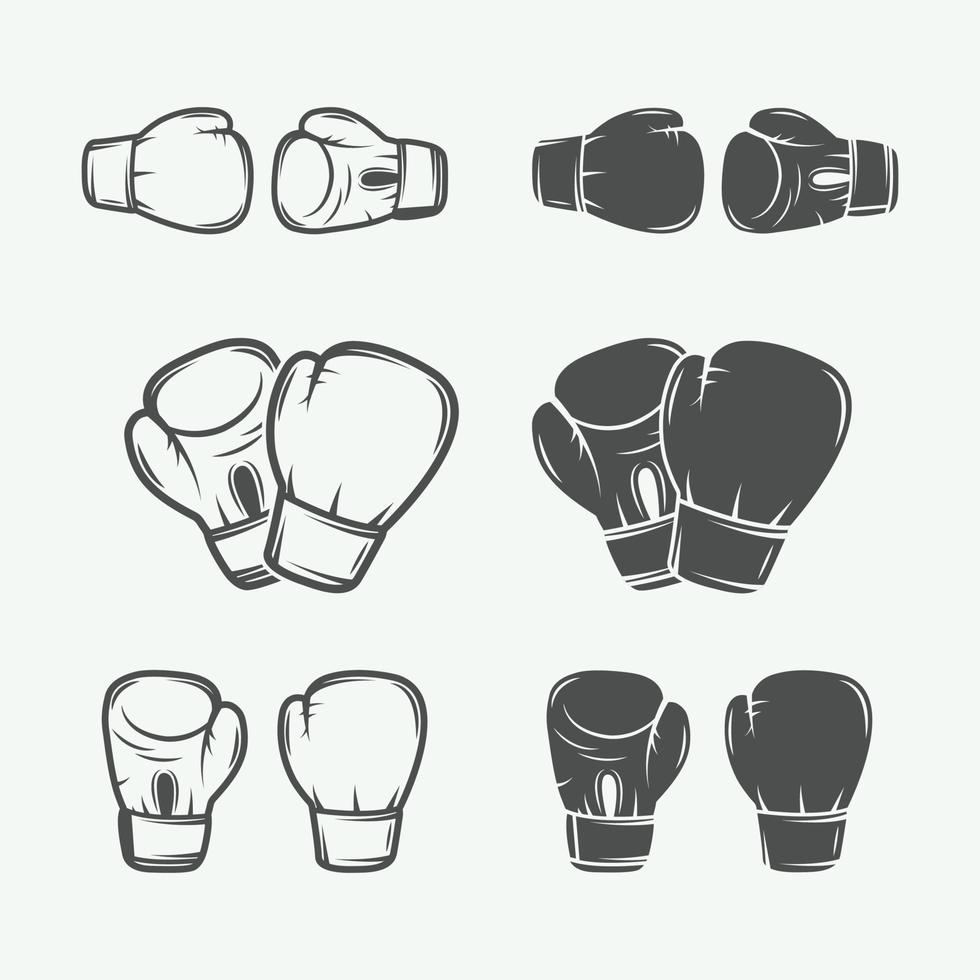 boxe guanti nel Vintage ▾ stile. vettore illustrazione