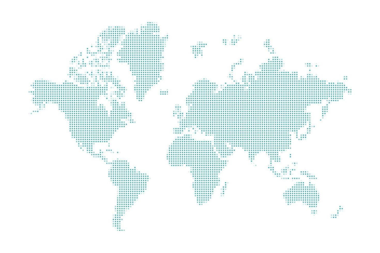mappa del mondo tratteggiata blu vettore