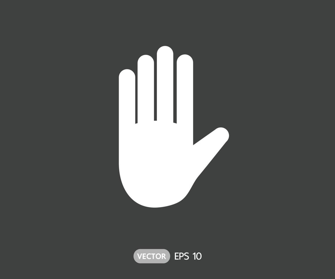 fermare il segno ottagonale della mano per attività proibite, illustrazione di vettore del logo