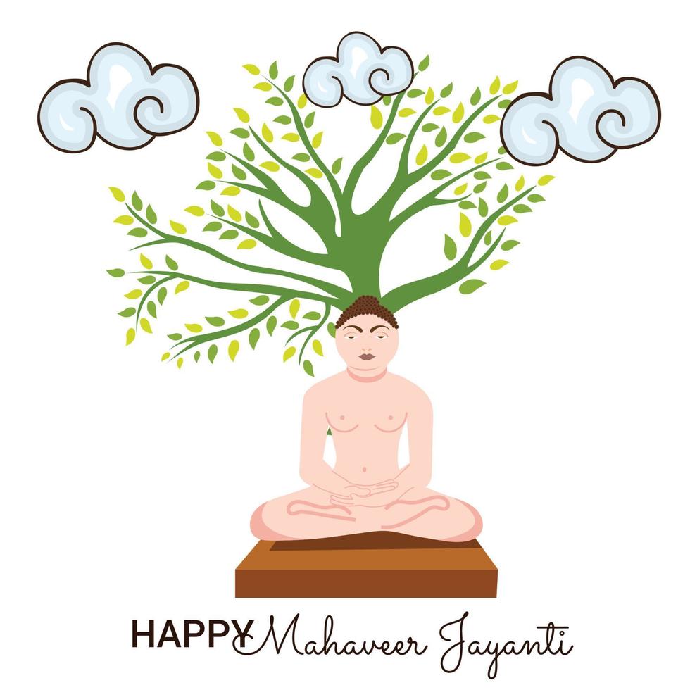 vettore illustrazione di un' sfondo per mahaveer jayanti celebrazione.