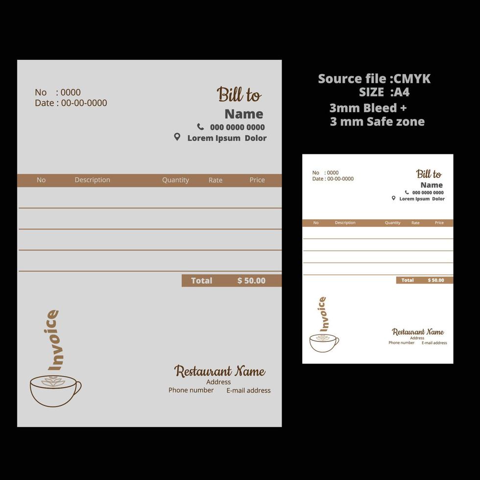 Stampa pronto semplice, minimale fattura design per caffè negozio vettore