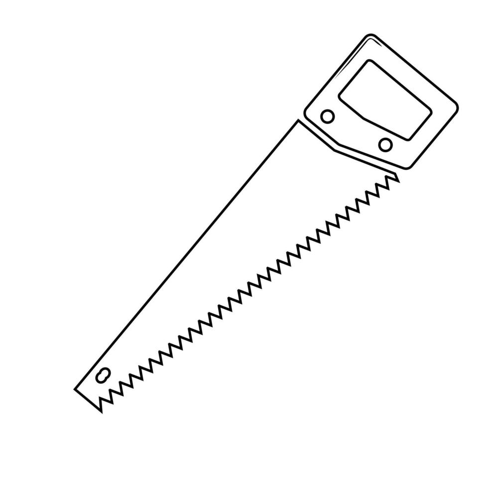 mano sega o Sega a mano carpenteria attrezzo piatto vettore icona per applicazioni e siti web