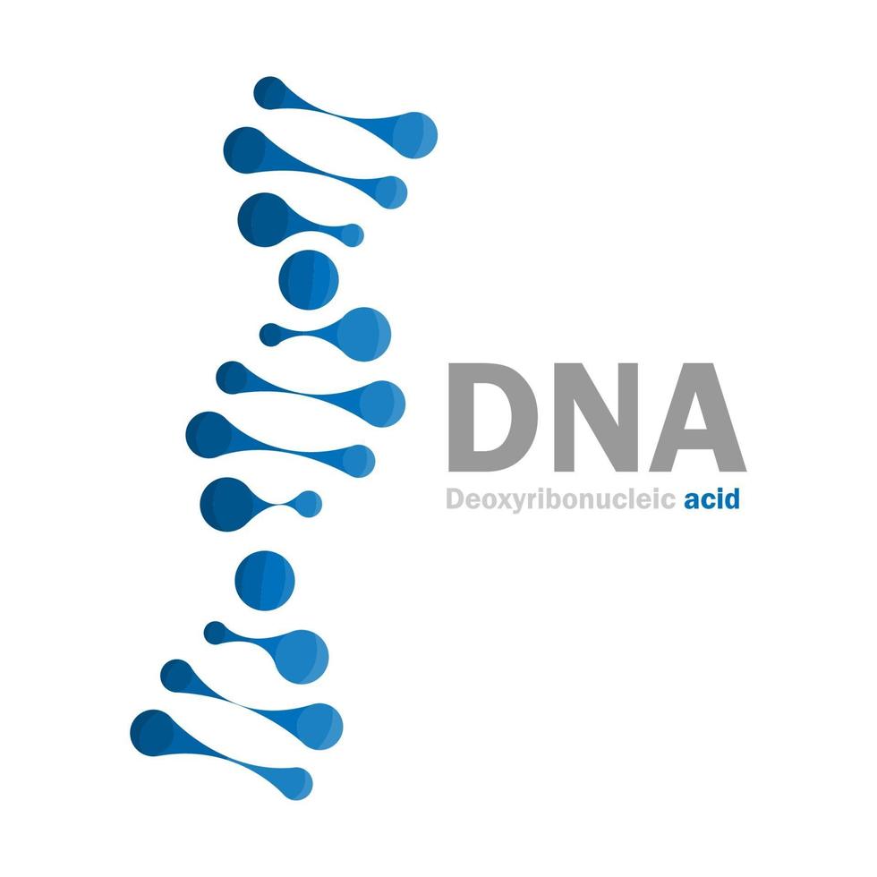 DNA icona logo, struttura molecolare dell'acido desossiribonucleico, illustrazione vettoriale