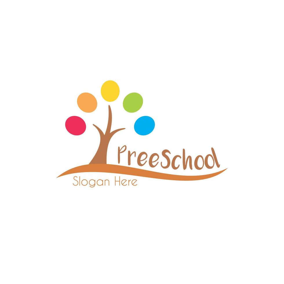 prescolastico scuola materna logo, modello, vettore, clipart vettore