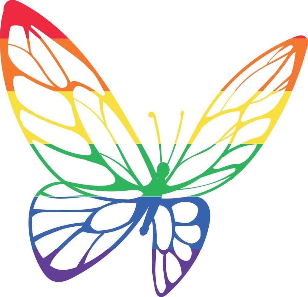 un' arcobaleno farfalla con un' farfalla Ali vettore