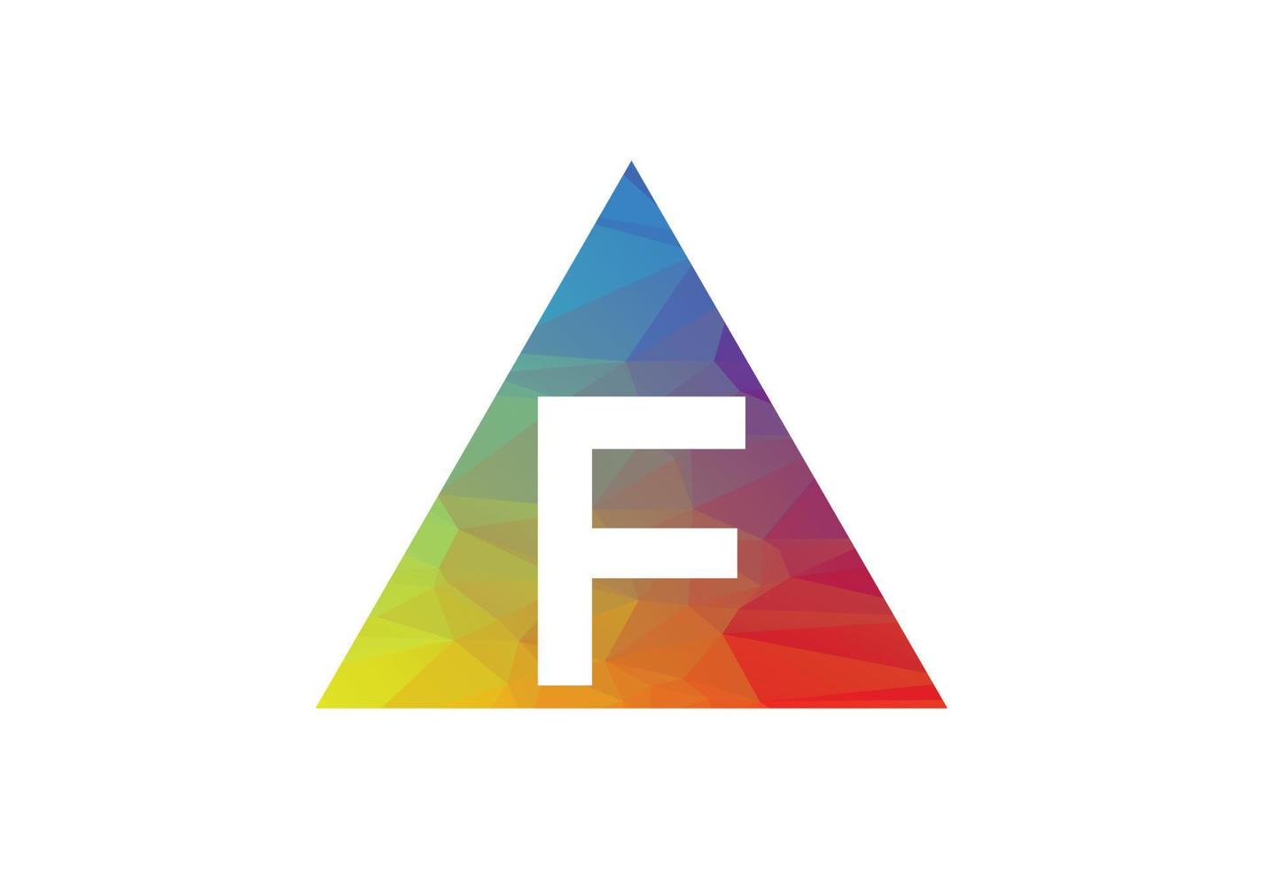 colorato Basso poli e iniziale f lettera logo disegno, vettore illustrazione