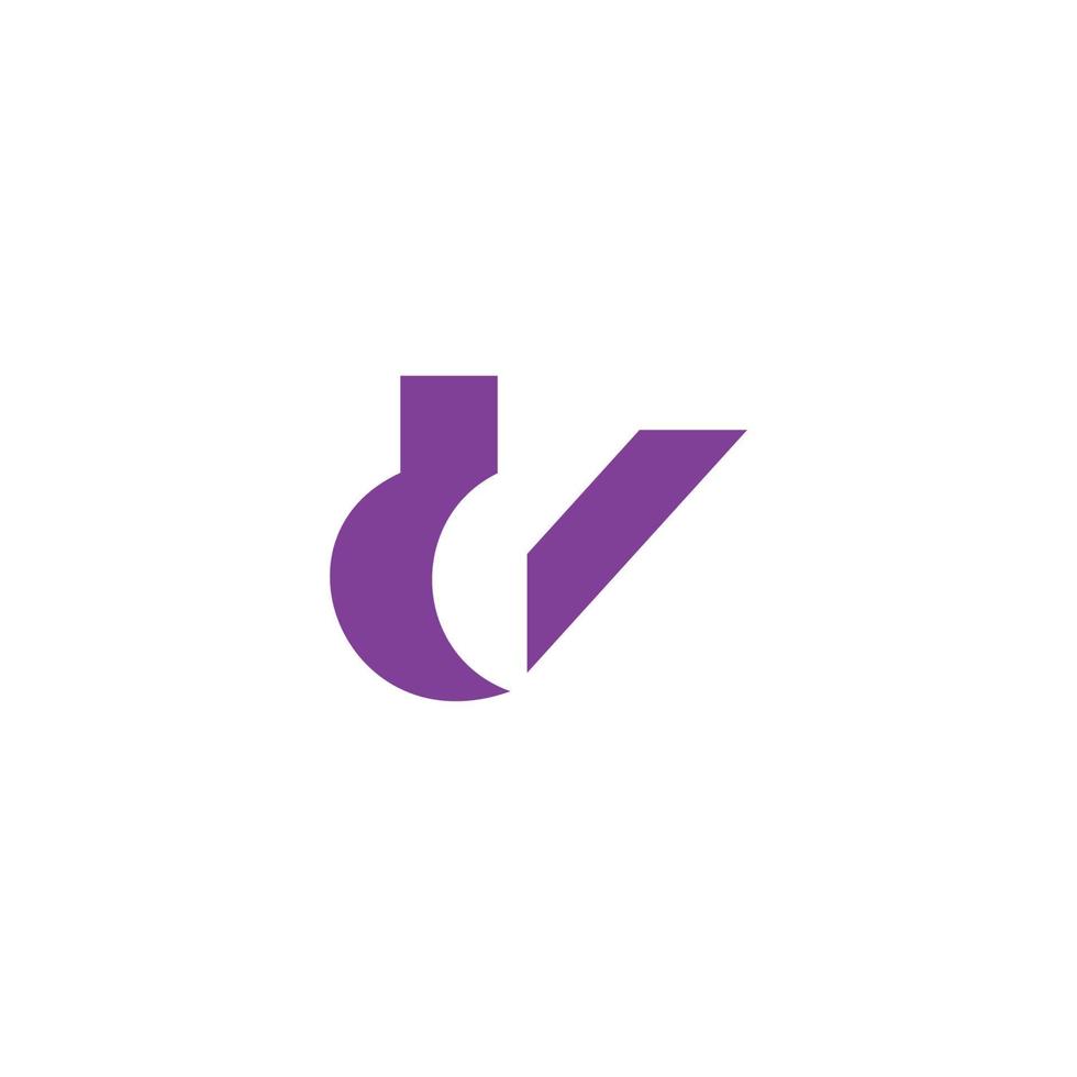 lettera dv movimento geometrico design logo vettore