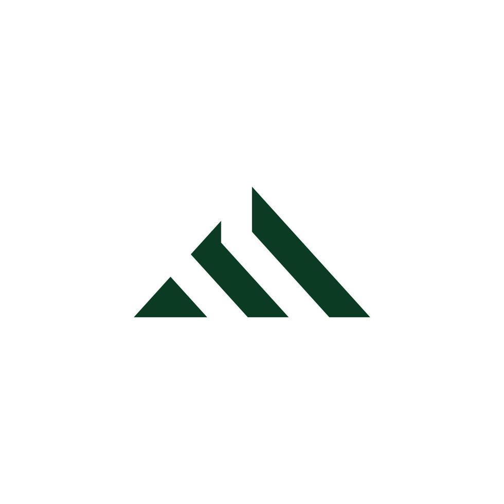 triangolo verde montagna movimento geometrico semplice design logo vettore