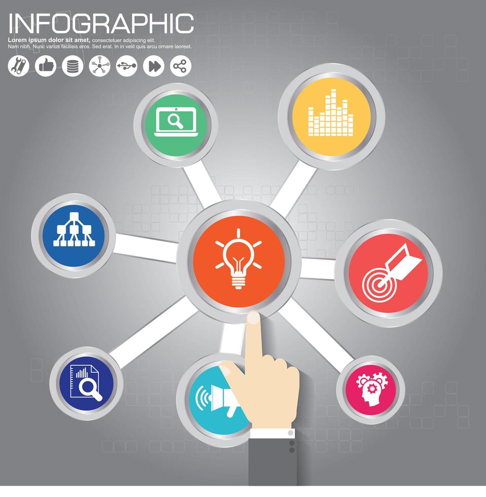 uso del modello di infografica per banner, brochure, sito Web vettore