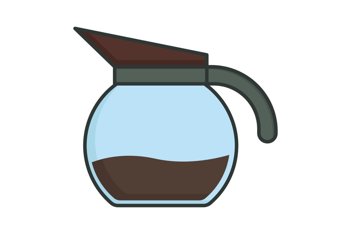 caffè pentola icona illustrazione. icona relazionato per caffè elemento. piatto linea icona stile, diretto colore. semplice vettore design modificabile