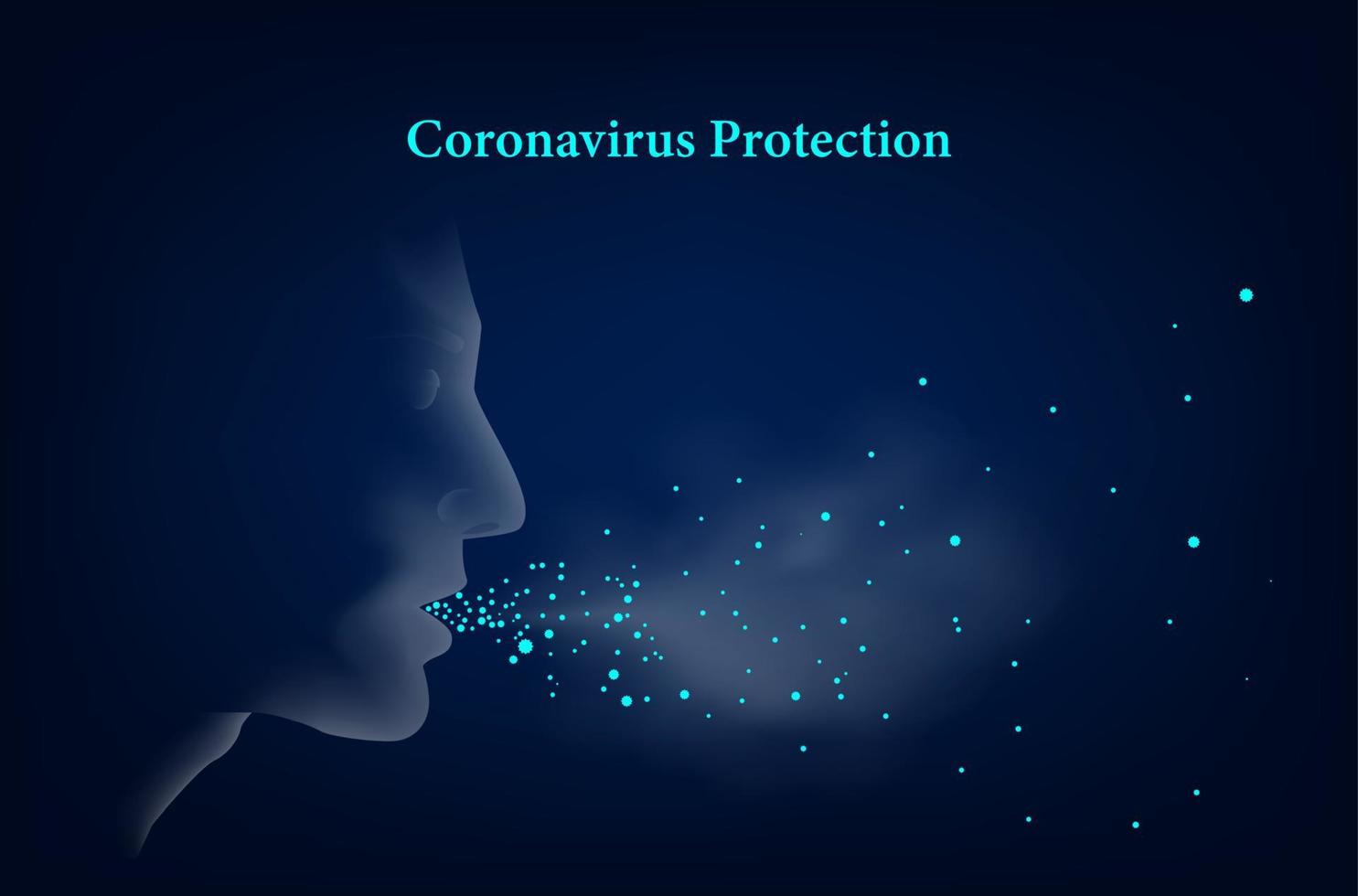covid-19 umano respiro coronavirus. vettore illustrazione proteggere coronavirus cov-19 vettore.