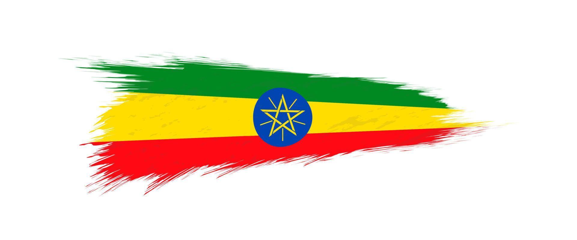 bandiera di Etiopia nel grunge spazzola ictus. vettore