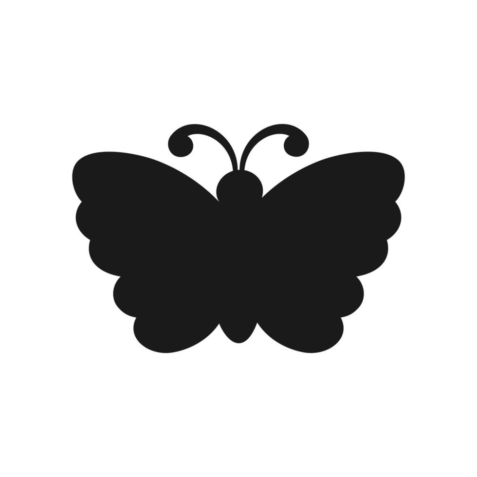 carino farfalla icona silhouette. primavera estate natura logo design vettore