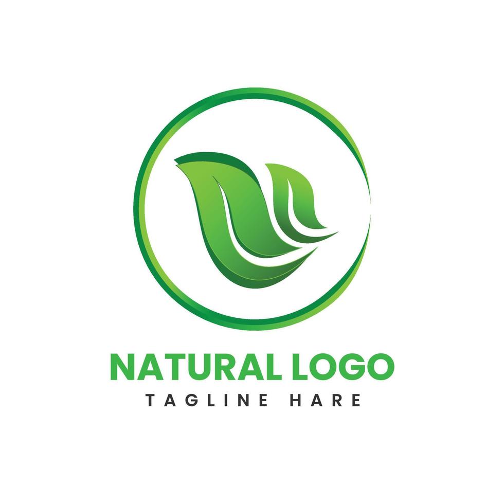 pendenza naturale logo vettore illustrazione con verde colore