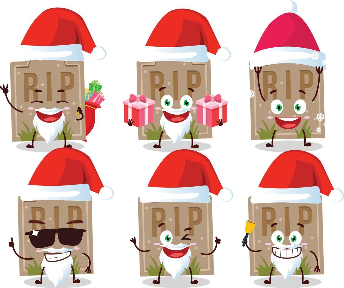 Santa Claus emoticon con lapide cartone animato personaggio vettore