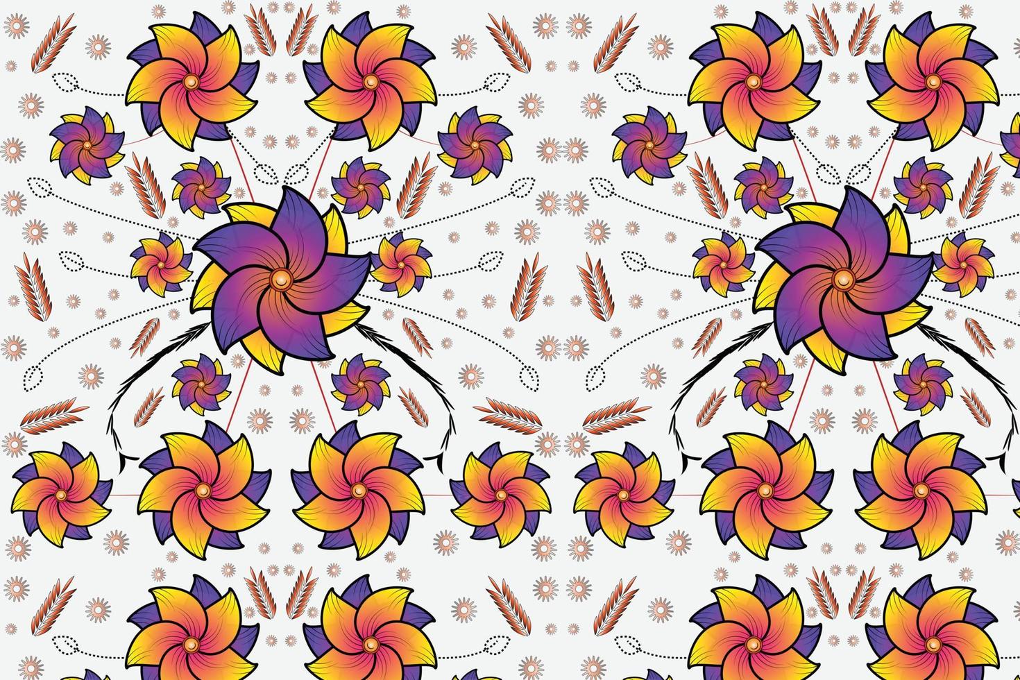 tessuto disegni fiori e le foglie vettore eps 10 sfondo modello