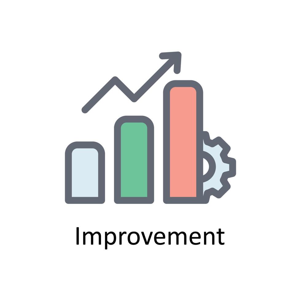 miglioramento vettore riempire schema icone. semplice azione illustrazione azione