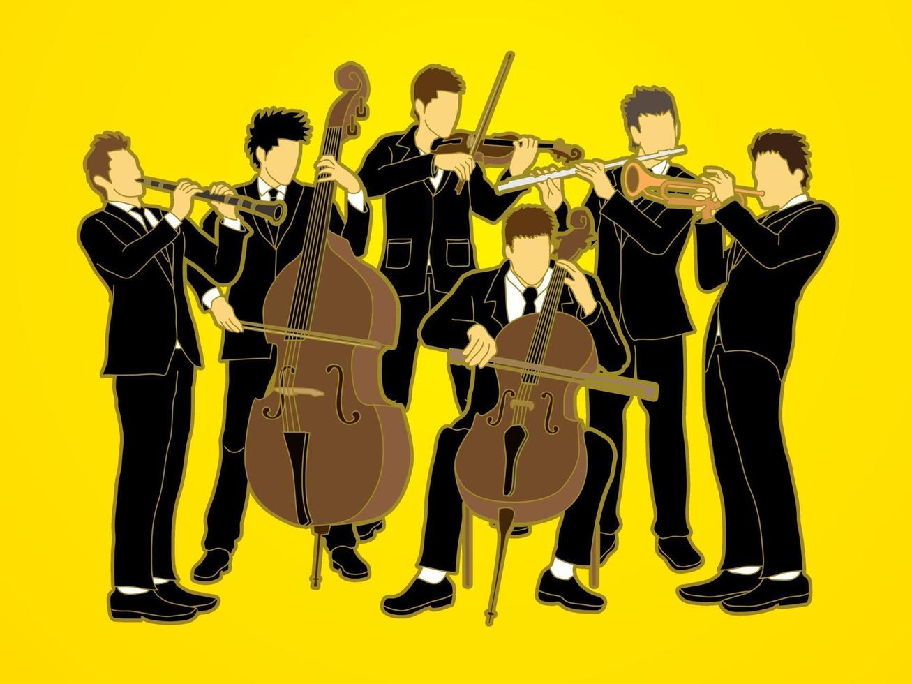 gruppo di musicisti d'orchestra vettore