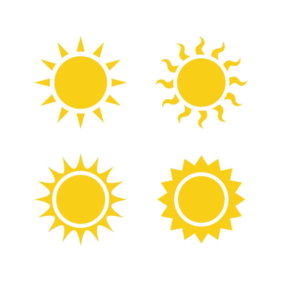 impostato di diverso sole icone. vettore di varietà forma sole icona su bianca sfondo