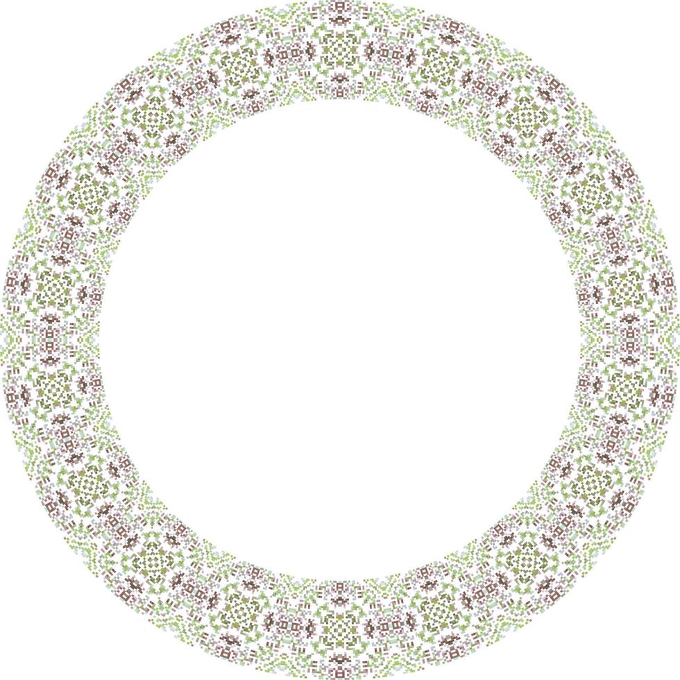 decorativo il giro telaio con floreale modello. elegante elemento per design nel orientale stile, posto per testo. floreale confine. pizzo illustrazione per inviti e saluto carte. vettore