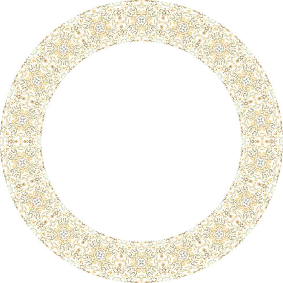 decorativo il giro telaio con floreale modello. elegante elemento per design nel orientale stile, posto per testo. floreale confine. pizzo illustrazione per inviti e saluto carte. vettore