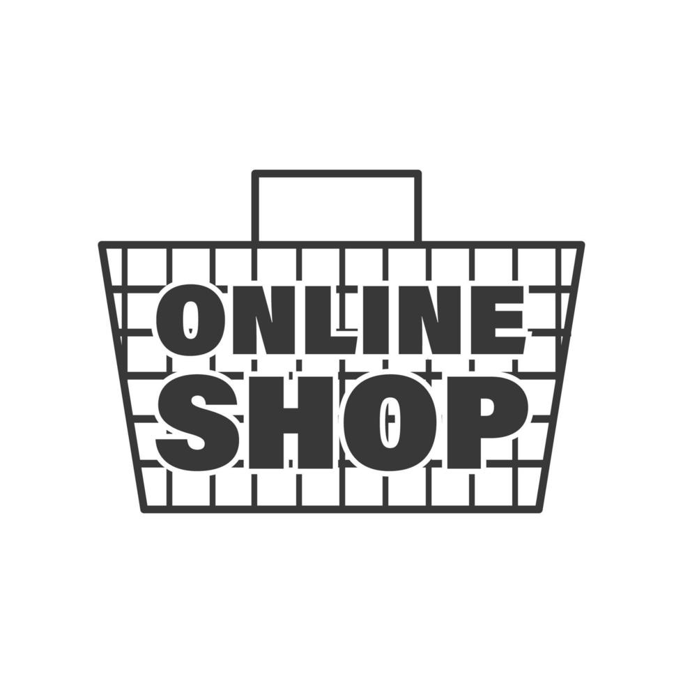 linea shopping cestino icona. concezione di digitale marketing vettore