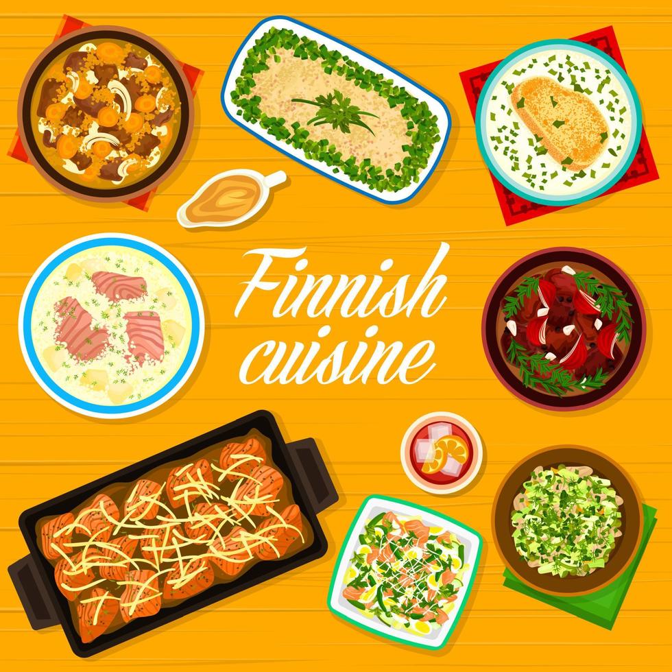 finlandese cucina menù pagina copertina vettore modello