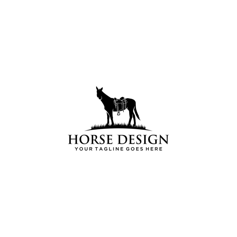 cavallo logo. stabile, fattoria, valle, azienda, gara logo design. vettore