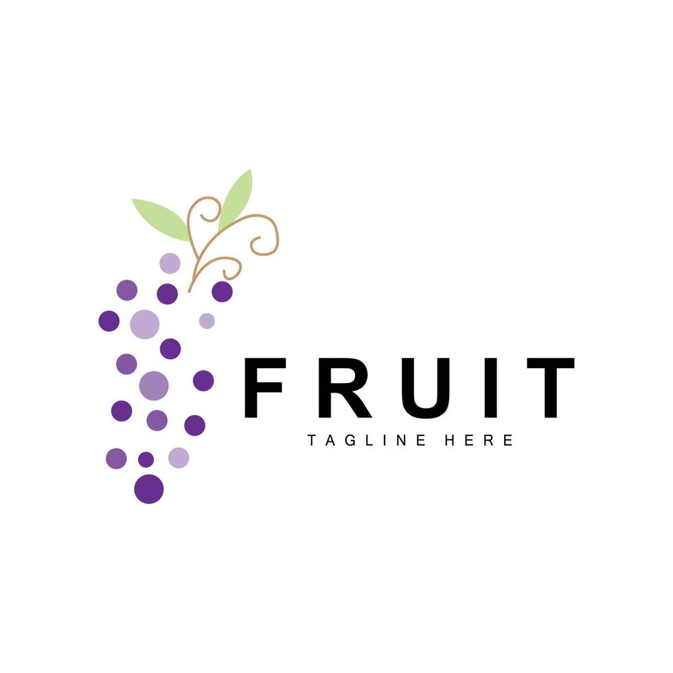 uva logo, azienda agricola frutta vettore, fresco viola frutta disegno, uva Prodotto icona, frutta negozio vettore